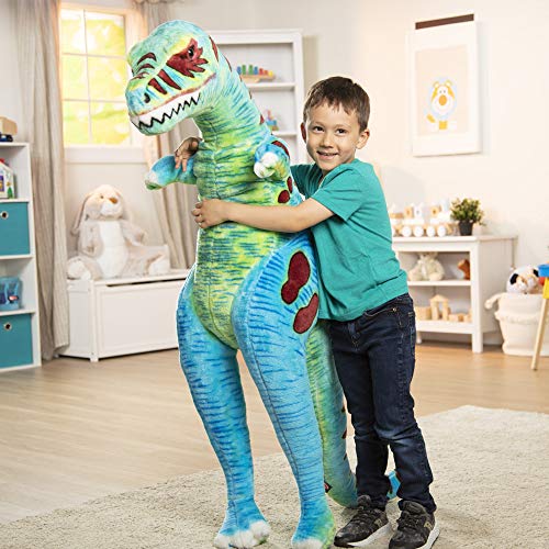 Melissa & Doug  Dinosaurs, Dinosauro Tyrannosaurus Rex Animale Imbottito Realistico, Multicolore, 130x81x37 cm, 18266 : Giochi e giocattoli