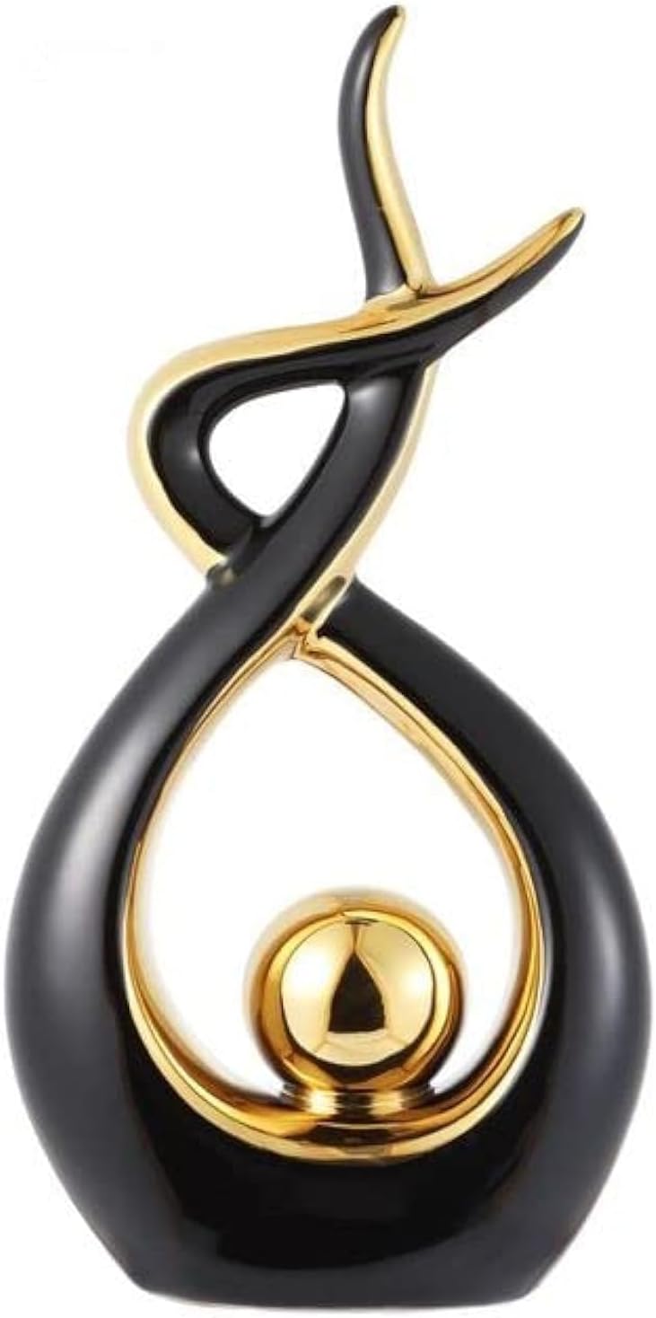 CESTATIVO Statua in Ceramica, Scultura Moderna, Ornamenti Astratta, Oggetto Decorativo, Decorazioni della Tavola per il Soggiorno Sala da Pranzo Bedroon Office Centrotavola (Argento Bianco, Grande)