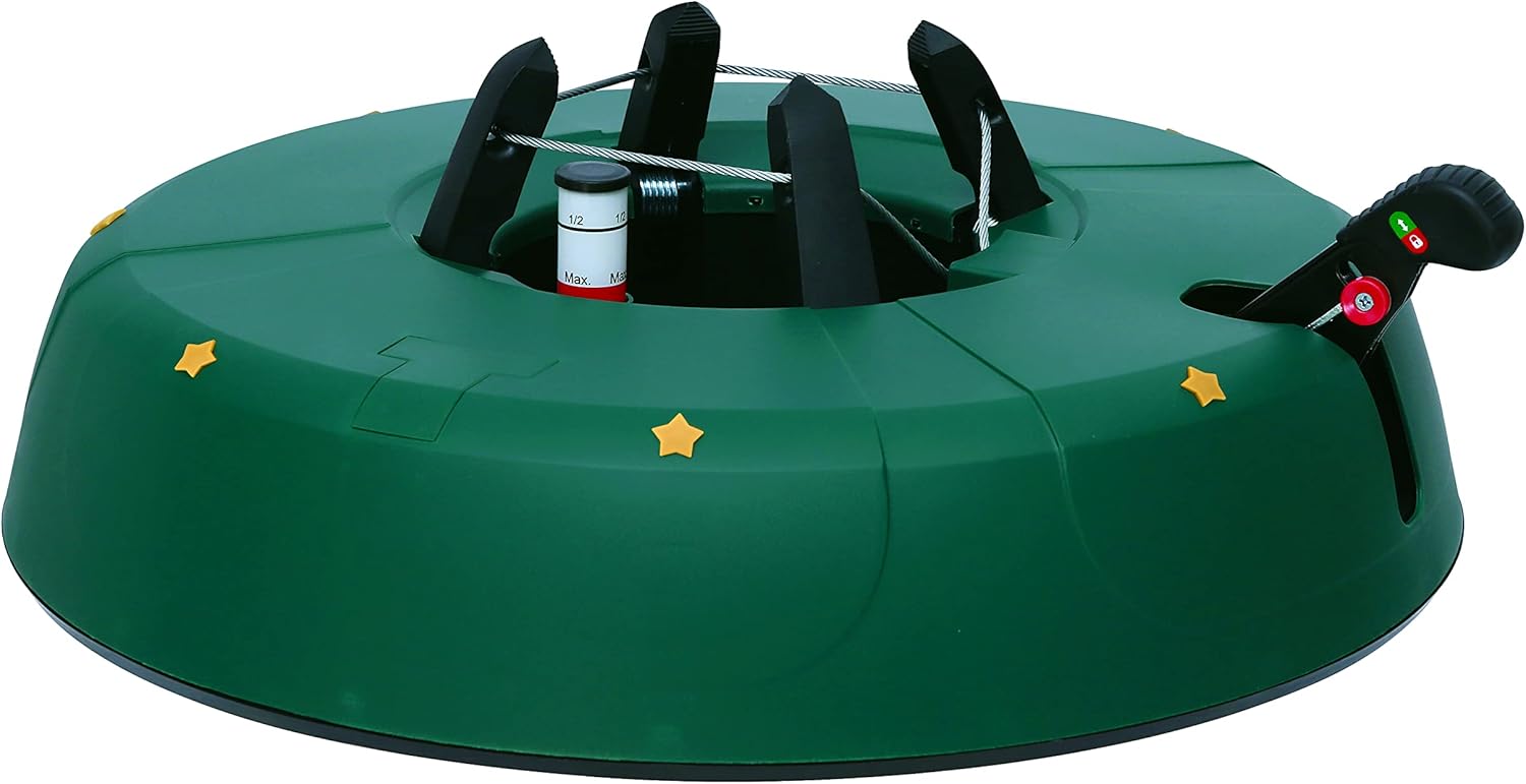 Supporto per albero di Natale, per alberi fino a 2 m, con tecnologia a leva a pedale, tecnologia a corda singola e dispositivo di sicurezza, colore: verde
