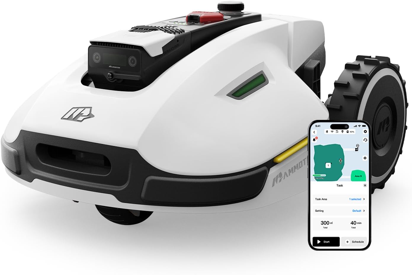 MAMMOTION YUKA mini 500 Robot Tagliaerba Senza Filo Perimetrale, Consigliato 500m2, Max. 700m2, Mappatura Automatica Visione AI 3D, Pendenza 50%, 5 Lame a Rasoio Orientabili, con Modulo 4G