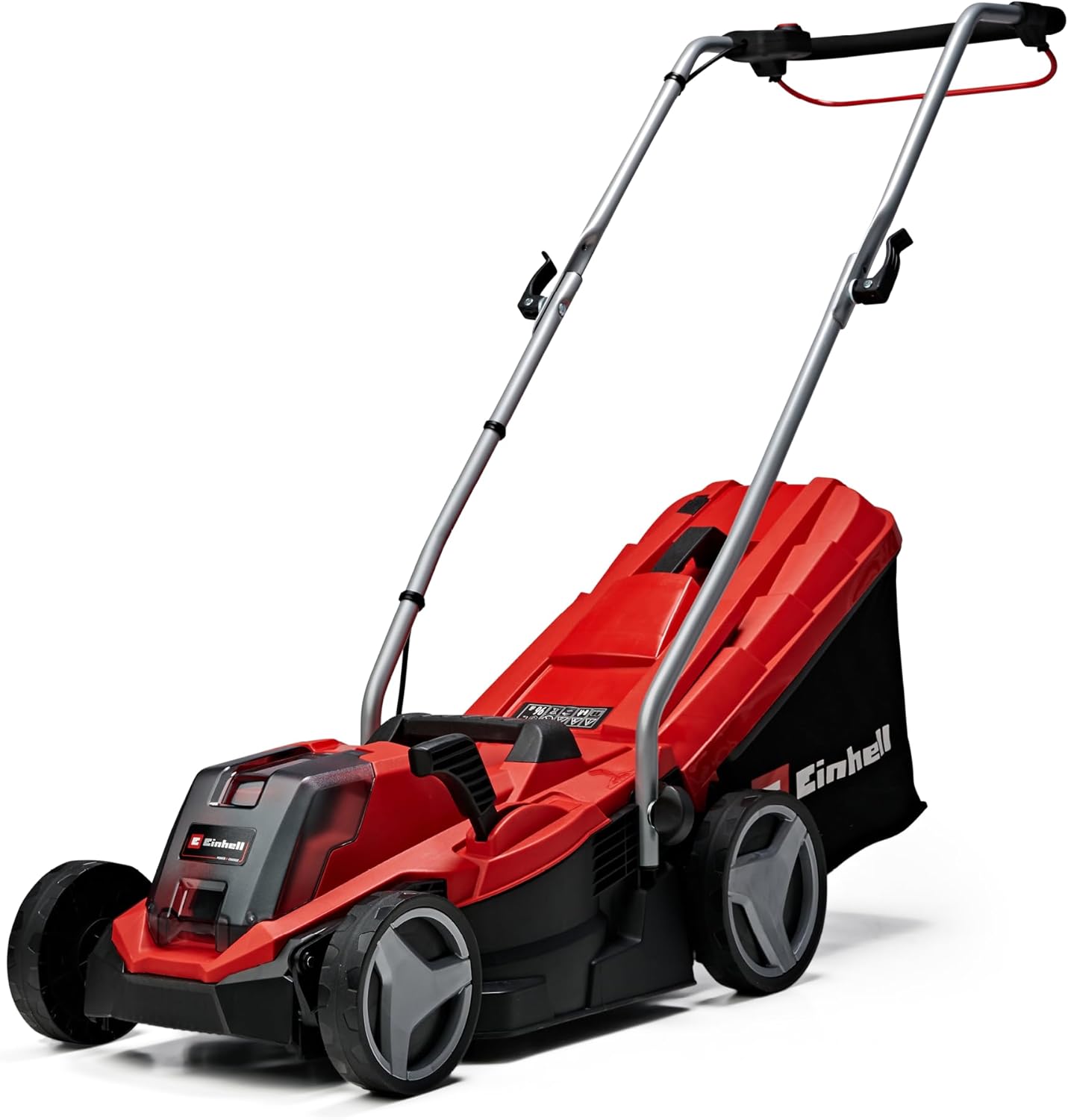 Einhell GE-CM 18/33 Li Power X-Change Cordless Lawn Mower Kit (18 V, 4.0 Ah, 33 cm Cut, 30 L Collection, Front Wheels: 150 mm, Rear 180 mm, Including 4 Ah Battery and Charger)