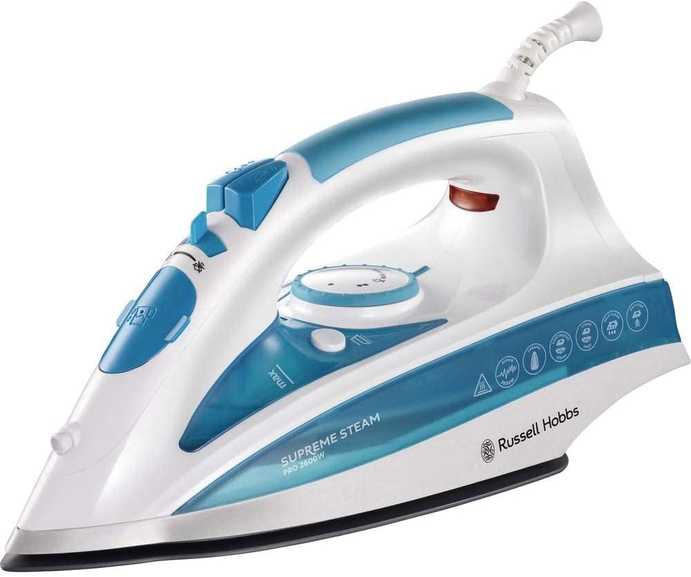 Russell Hobbs Steam Iron [2600W, 210 g Extra Steam Boost, 70 g/min Steam] Steamglide Pro Tank 300 ml, Ceramic, Self-cleaning and Spray Function, Anti-Limescale 20562-56