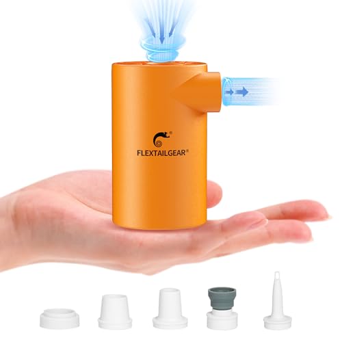 FLEXTAILGEAR EVO PUMP con batteria da 3800mAh, pompa elettrica portatile da 4,5 KPA e 250 L/MIN per gonfiare e sgonfiare materassi gonfiabili, letti d'aria e boe per piscina. : Sport e tempo libero