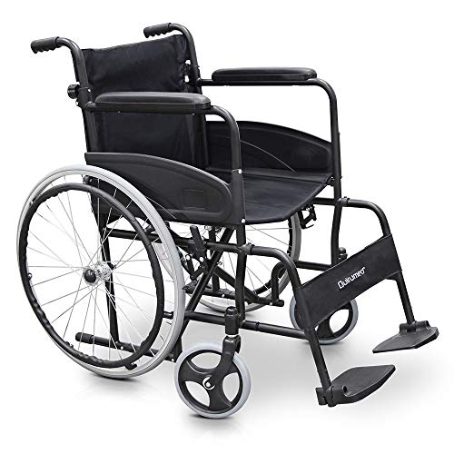 Quirumed Sedia a rotelle in acciaio, modello EASY COMPACT, pieghevole, seduta 46 cm, leggera, tasca portadocumenti, per anziani, per disabili, fino a 110 kg : Amazon.it: Salute e cura della persona