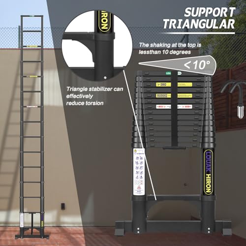 Louak&Hiron Scala telescopica in alluminio, 4,4 m, allungabile, pieghevole, antiscivolo, in alluminio di alta qualità, per uso domestico : Amazon.it: Fai da te
