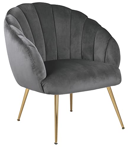 AC Design Furniture Denise Sedia Da Riposo, A: 81 x L: 71 x P: 71 cm, Grigio Scuro, Tessuto/Cromata, 1 pz : Amazon.it: Casa e cucina