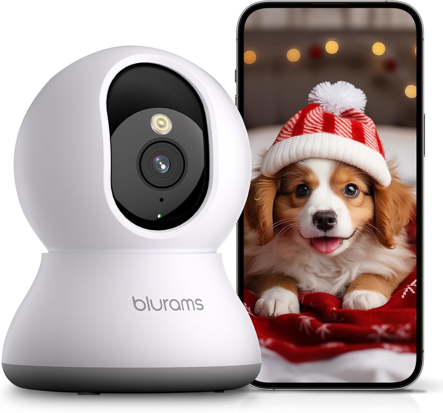blurams Telecamera per interni 2K, videocamera per bambini, telecamere di sicurezza per interni a 360°, telecamere per cani con app, visione notturna a colori/IR, conversazione a 2 vie, rilevamento e