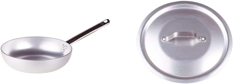 Pentole Agnelli Aluminium 3 mm Professional Skipping Pan with Stainless Steel Handle, Non-Stick, Silver, 28 cm