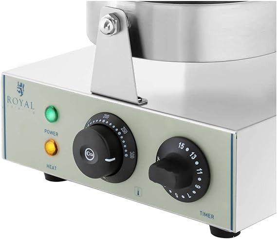 Royal Catering - RCWM-1300-R - Piastra rotonda per waffel - 1.300 Watt