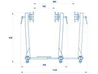 Cavalletto doppio girevole OMCN 219 per revisione motori, portata di 450 Kg