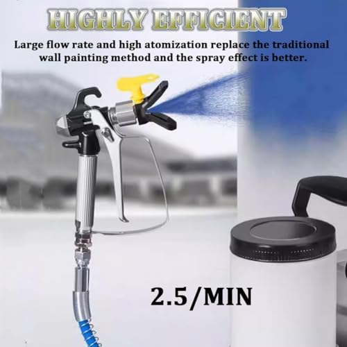Spruzzatore Airless per Parete, Macchina Elettrica per Verniciatura a Spruzzo per Pareti da 1600 W 2,5 L/min con capacità di 2 L, Tubo Flessibile da 5 M, Regolazione Continua della velocità, Pistola : Amazon.it: Fai da te