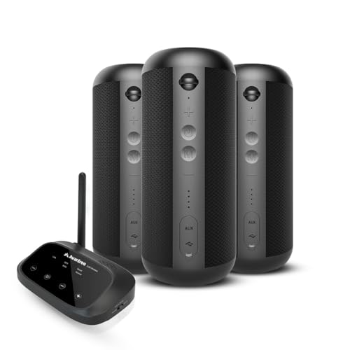 Avantree Harmony   Sistema Di Speaker Stereo per Multiroom e Feste, 1 Trasmettitore e 3 Bluetooth Altoparlanti con Controllo Separato del Volume, Aggiungi fino a 100 Wireless Casses : Elettronica