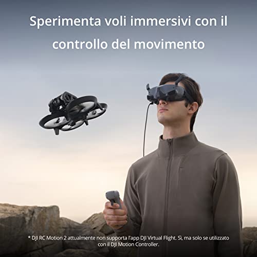 DJI Avata Pro View Combo (DJI RC Motion 2)   Drone quadricottero UAV FPV, video stabilizzati in 4K, FOV grandangolare di 155°, freno d’emergenza e volo stazionario, nuovo RC Motion 2 e DJI Goggles 2 : Amazon.it: Giochi e giocattoli