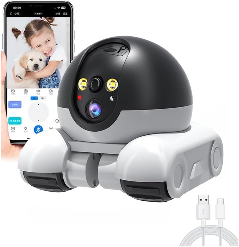 Pet Security Camera, 1080P Indoor Mobile Camera 2 Way Talk Motion Detection Night Vision Wireless Mobile Cameras with