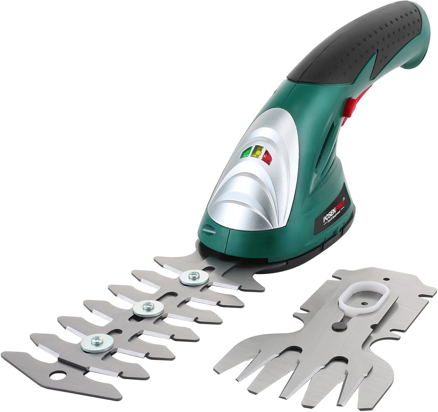 POSENPRO 7.2V Hedge Trimmer, Electric Shears, 2 in 1 Cordless Shears/Hedge Trimmer, Built-in 1.5Ah Battery, 2 Blades, Electric Hedge Trimmer with Safety Key, Grass Trimmer/Shrub