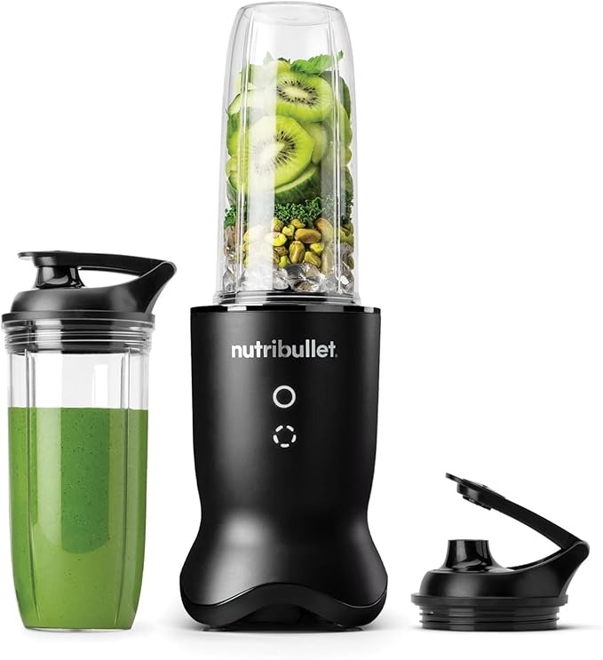 Nutribullet Ultra NB1206MB Blender with Tritan Container, Stainless Steel Blenders, Electric Smoothie Blender, 900 ml and 700 ml Cups, 2 To-Go Lids, 1200 W, Grey