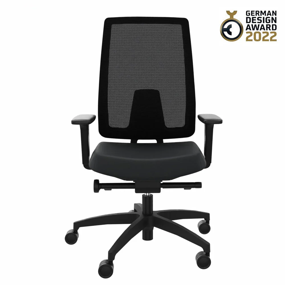 Sedia da ufficio ergonomica Dauphin INDEED MESH ID 7056_SLP con supporto lombare | Schienale in rete | Nero