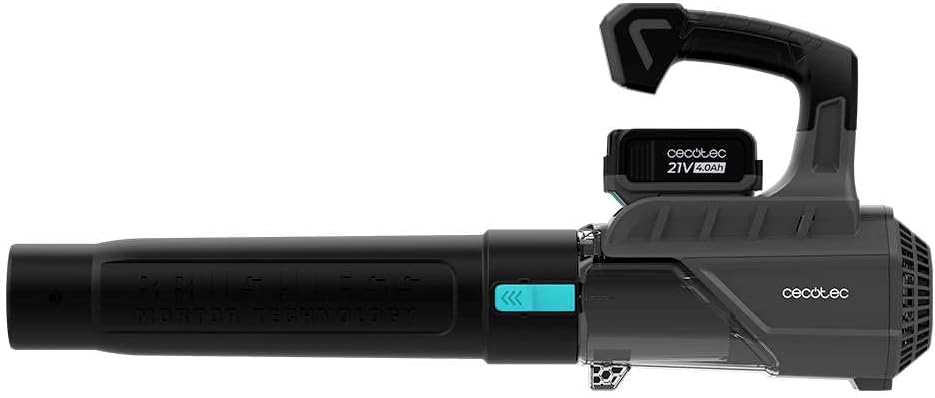Cecotec Battery Blower - Airforce 4000 Electric Vacuum Cleaner Bazooka Turbo, Brushless Motor, 21 V High Power, Xmotor Technology Speed up to 200 km/h, Volume up to 740 m³/h, Turbo Function
