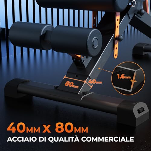 Panca Palestra Multifunzione Regolabile 400 kg   Bonvork Panca Palestra Pieghevole con 80 X 40MM di acciaio resistente per la palestra di casa,Panca Piana Inclinata Panca Pesi Attrezzo (for 200cm) : Sport e tempo libero