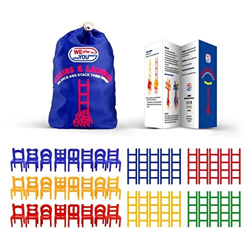 WEofferwhatYOUwant Gioco in Scatola da Viaggio Sedie e Scale | Portatile Gioco da Tavolo e di società | Abilità e Destrezza per Bambini, Ragazzi e Adulti : Giochi e giocattoli