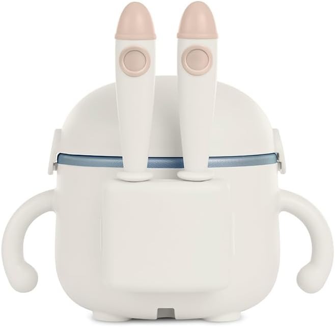 Miniland - Scaldabagno portatile Warmy Food On the Go, batteria ricaricabile, con cavo, posate e scatola