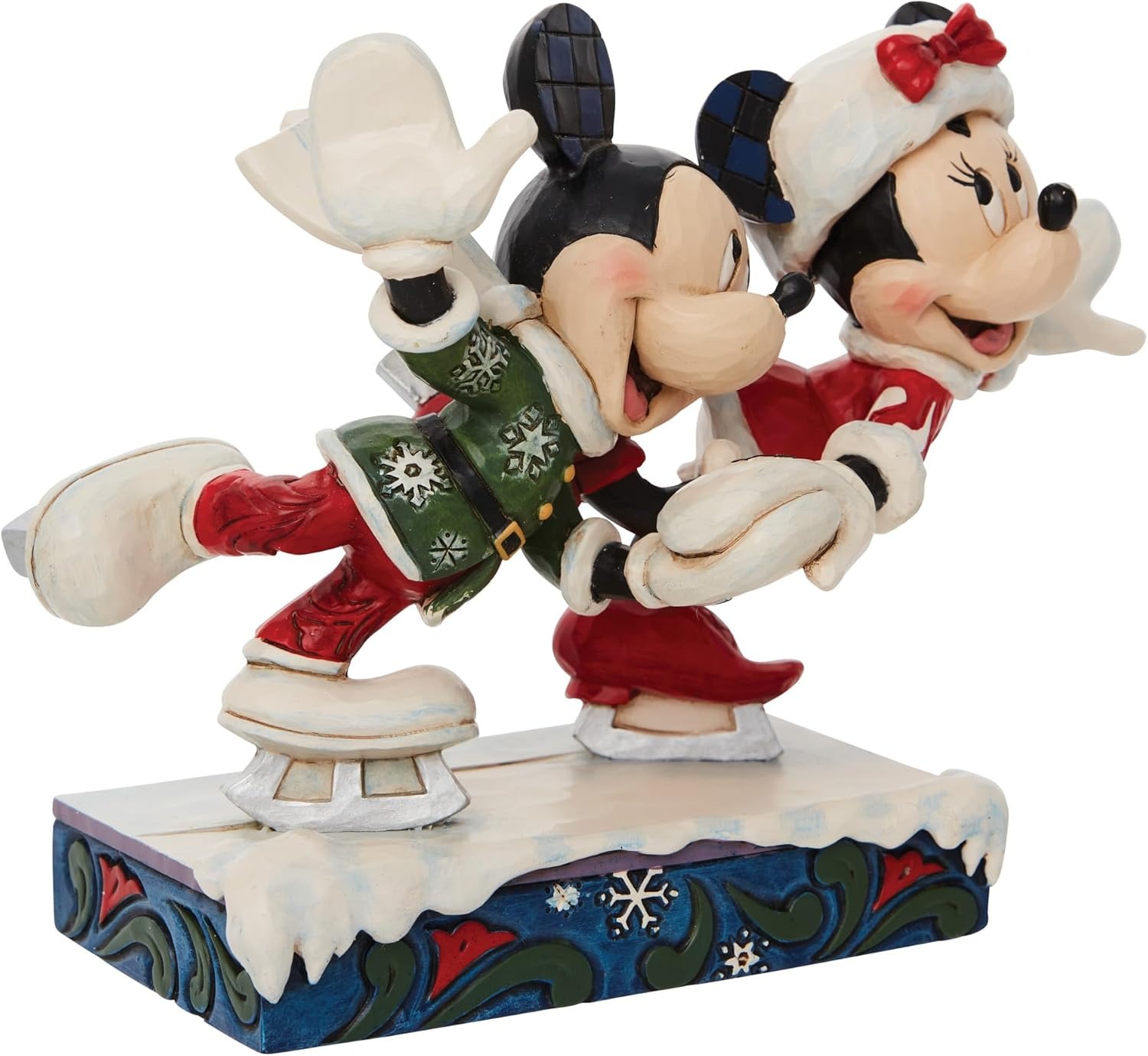 Enesco Disney Tradition Minnie e Topolino Pattinaggio su ghiaccio, statuetta, altezza 12,7 cm