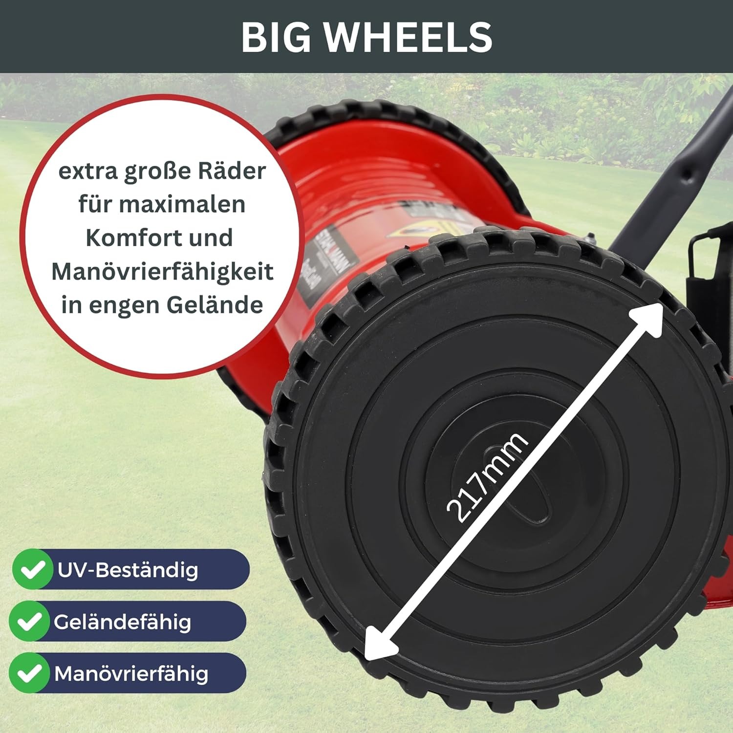 STAHLMANN RoyalCut - Tosaerba con larghezza di taglio di 30 cm, cestello di raccolta da 27 litri, regolazione dell'altezza di taglio a 4 livelli – tosaerba manuale – silenzioso ed ecologico