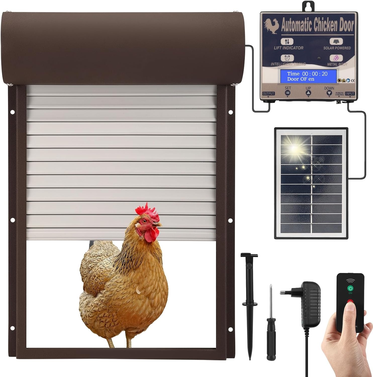 Aofesel Automatic Chicken Coop Door, Automatic Chicken Coop Door, Automatic Chicken Coop Door, Automatic Chicken Coop Door, Automatic Door for Chicken Coop, Battery Powered