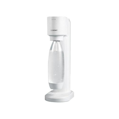 Sodastream Gasatore Gaia bianco ideale per realizzare acqua frizzante, include una bottiglia lavabile in lavasoviglie e un cilindro contenente Co2