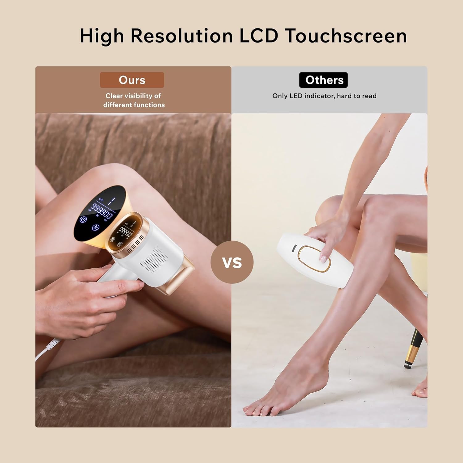 Epilatore Luce Pulsata 3 in 1 HR/SC/RA, 9 Livelli di Energia Max 19,35J, Epilatore a luce pulsata IPL con Touch Screen LCD,Luce Pulsata 999,900, Epilatore Laser per Donna,Uomo,Viso,Bikini,Corpo