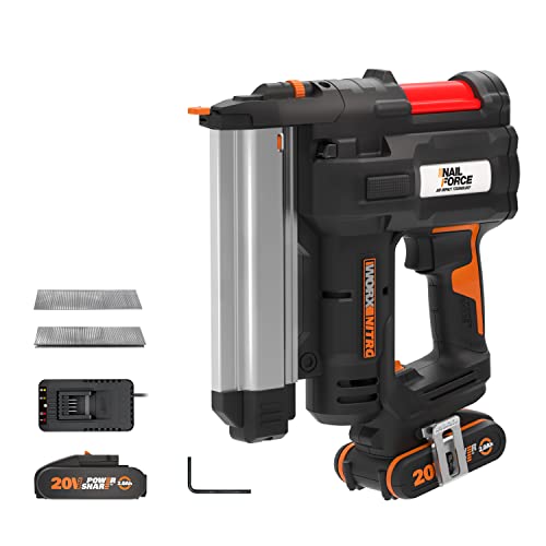 WORX NITRO 18V(20V MAX) Sparachiodi Brad Elettrica WX840.1, PowerShare, Chiodatrice Brad e Pinzatrice a Corona Stretta 2 in 1,Batteria 2x2Ah, Chiodi 18 da 38 mm 200 pz, Graffe 18 da 32 mm 200 pz : Amazon.it: Fai da te
