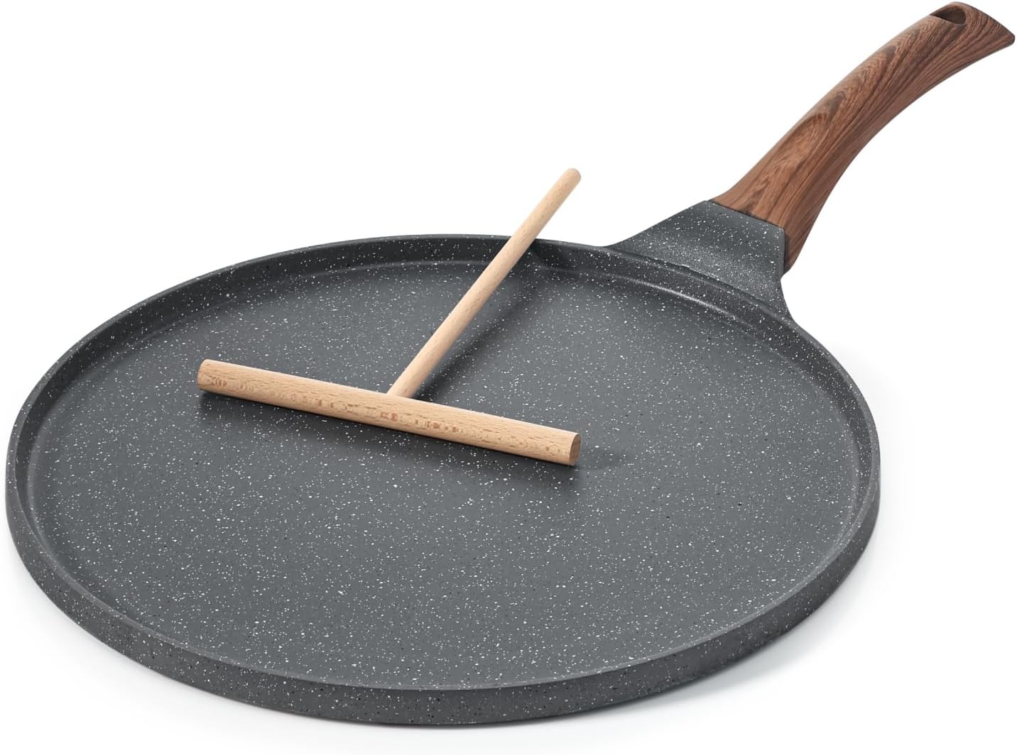 SENSARTE Crepe Pans 30 cm with Non-Stick Granite Coating, Crepe Pan with Dough Dispenser, for Any Hob Including Induction