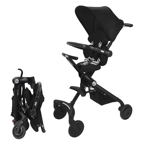 509 Crew EZ TRAVELLER Baby Buggy Stroller Pushchair, Easy & Compact Fold, 2 posizioni Recline Backrest, manico regolabile, barra frontale regolabile, Canopy, Basket, da 6 m a 15 kg, nero : Prima infanzia