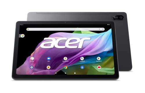 Acer Iconia P10 11 K74G, Tablet Touch 10.4" Display 2K WUXGA (MediaTek M8183C, 8 Core, 4 GB di Ram, 128 GB eMMC, Android 12, Wi FI, Bluetooth)   Nero Metallizzato : Informatica