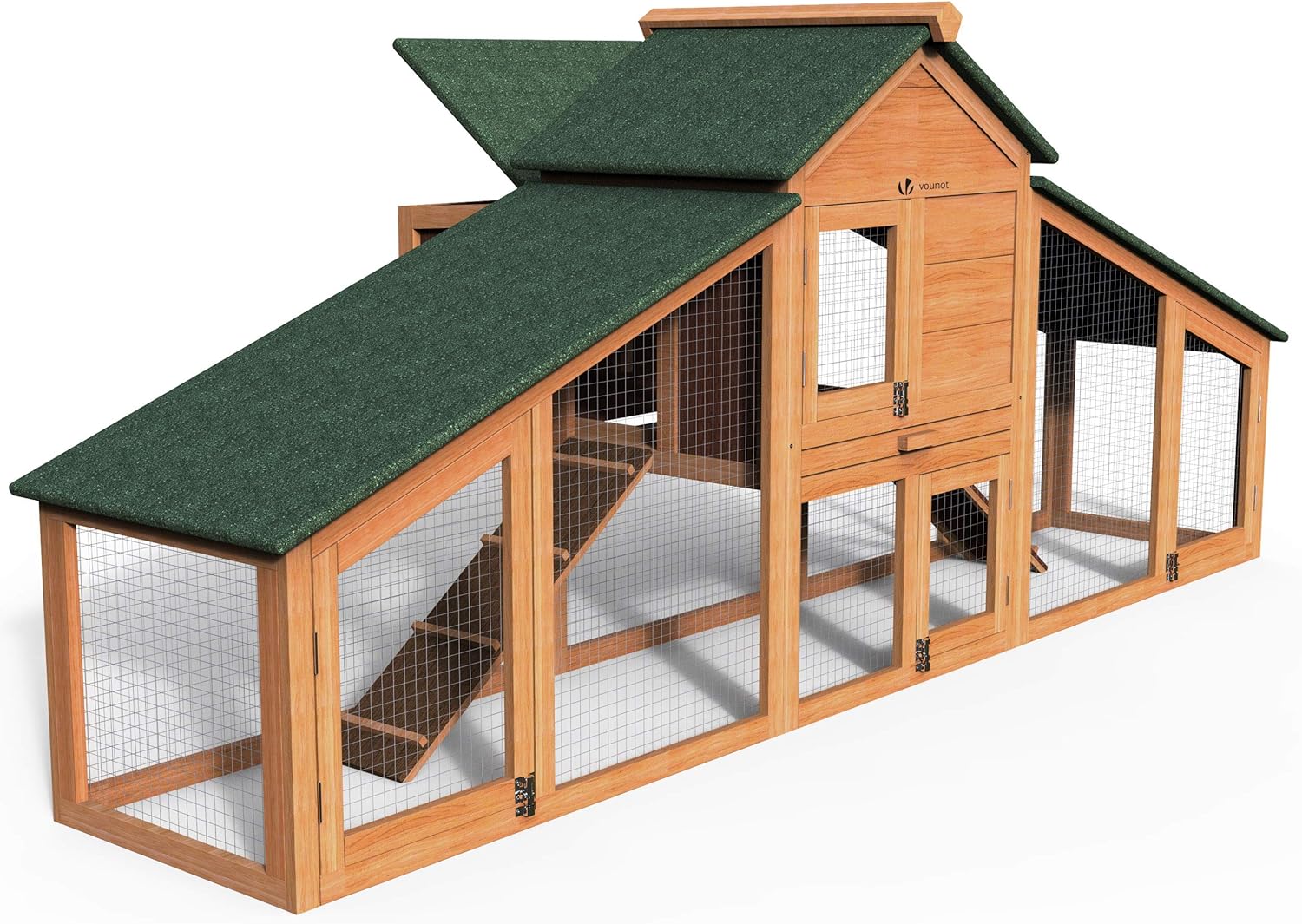 VOUNOT® Wooden Chicken Coop for Outdoor Laying Hens, 190 x 100 x 55 cm
