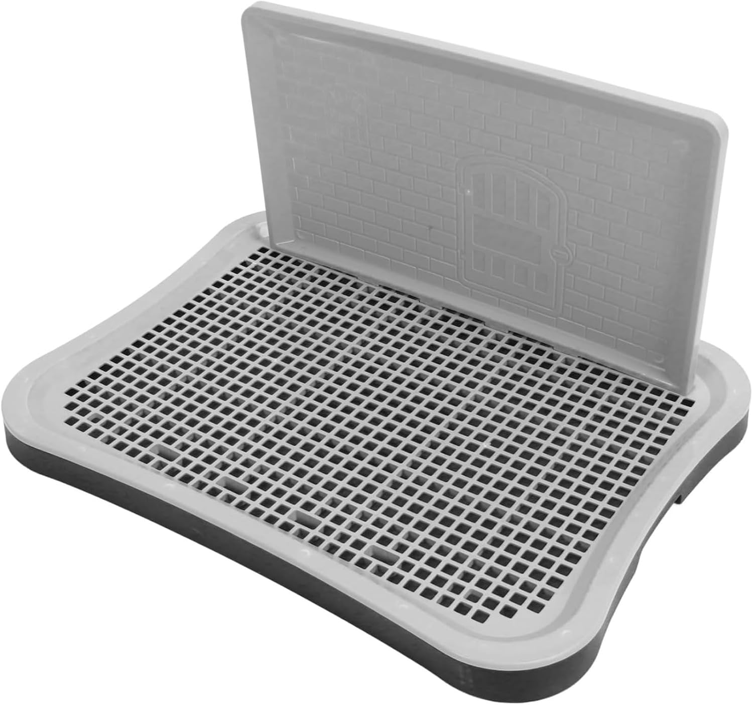 Dog Potty Training Tray with Wall Column, Dog Training Toilet, Indoor Dog Training Toilet, Pee Holder for Potty Training