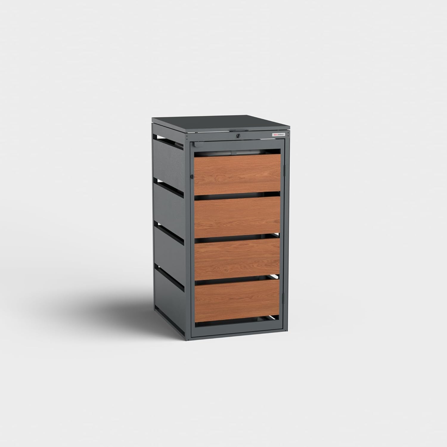 BIO Stefan Dagobert - Contenitore per bidoni della spazzatura da 120 litri, in acciaio zincato, robusto rivestimento per bidoni della spazzatura, utilizzabile come scatola per pacchetti, scatola per