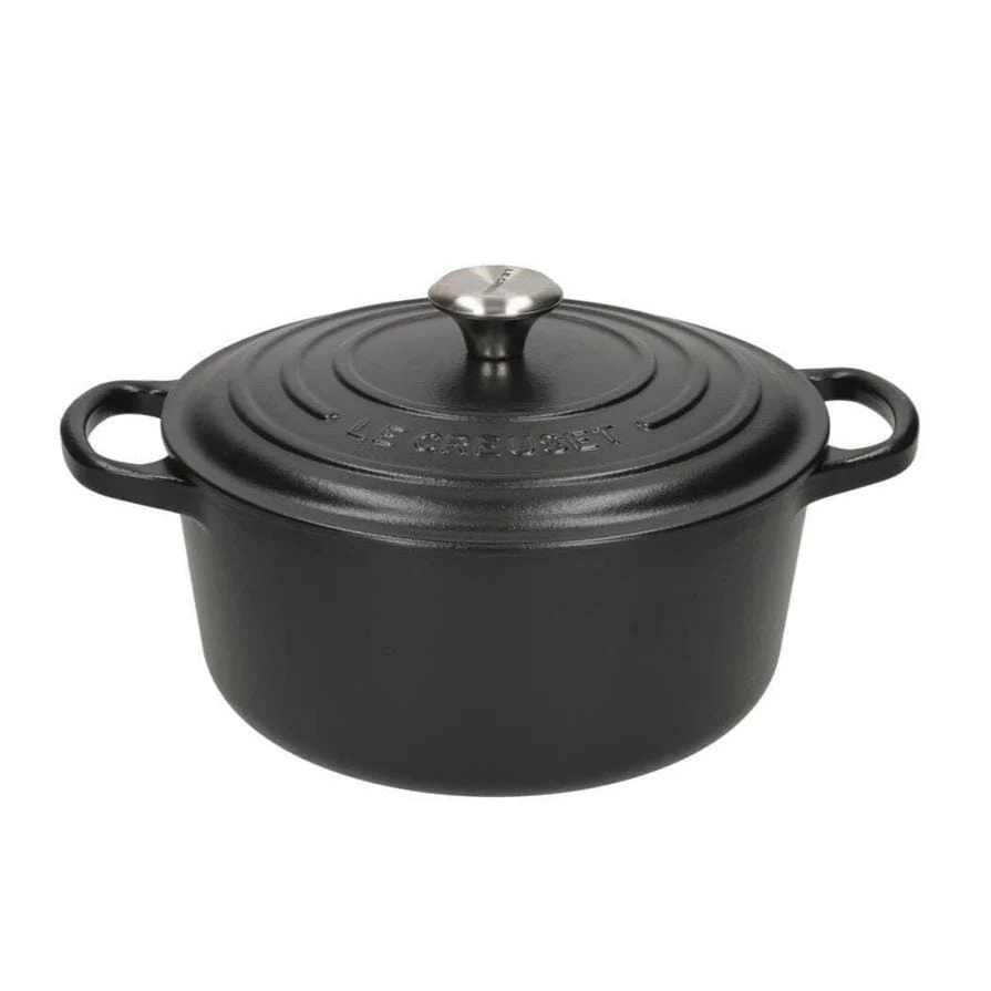 Le Creuset - Padella / Casseruola Signature rotonda Nero opaco 18 cm 1,8 l (interno nero)