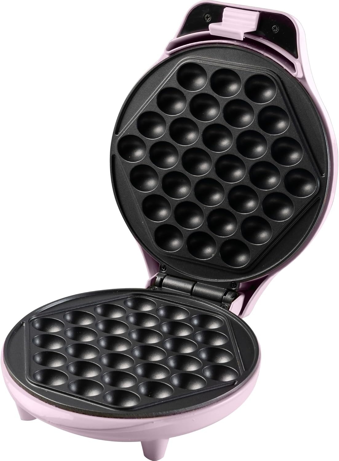 Bestron Piastra per Waffle Bubble, macchina per waffle Bubble per riempire con gelato, cioccolato o frutta, con spia di cottura e rivestimento antiaderente, 700 Watt, Colore: Rosa