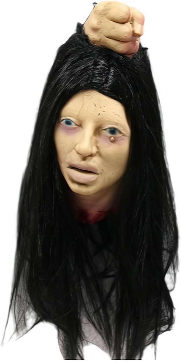 EIRZNGXQ Decorazione a testa tagliata da appendere per Halloween, realisticamente testa reale cadavere, ornamento spettrale per case infestate (colore C, 1 pezzo)