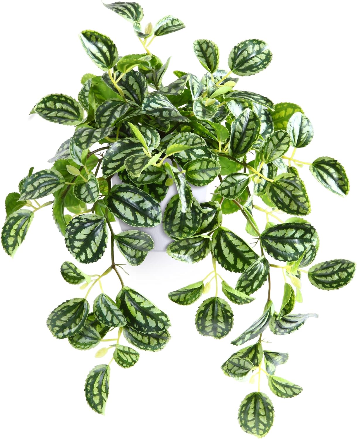 SOGUYI Pianta Finta Cadente 38cm Piante Finte da Interno Esterno con Vaso Plastica Pianta Artificiale per Decorazioni Balconi Casa Ufficio Scrivania Cucina Moderna Design(1 Pezzi)