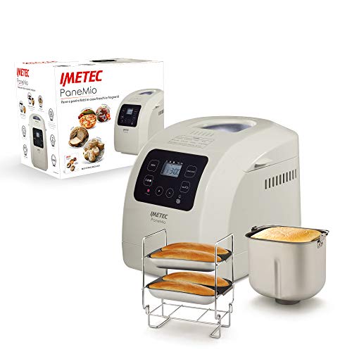 Imetec Panemio macchina del pane, Impasta lievita e cuoce, 12 programmi, cestello pagnotta, Accessorio panini, 3 livelli di doratura, Avvio programmabile, 550 W, Ricettario : Amazon.it: Casa e cucina