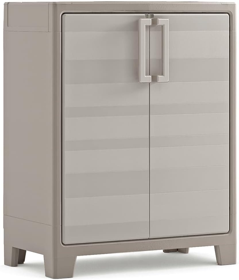 Keter Armadio 2 Ripiani 80x44x100 cm Gulliver Basso XL Sabbia e Beige