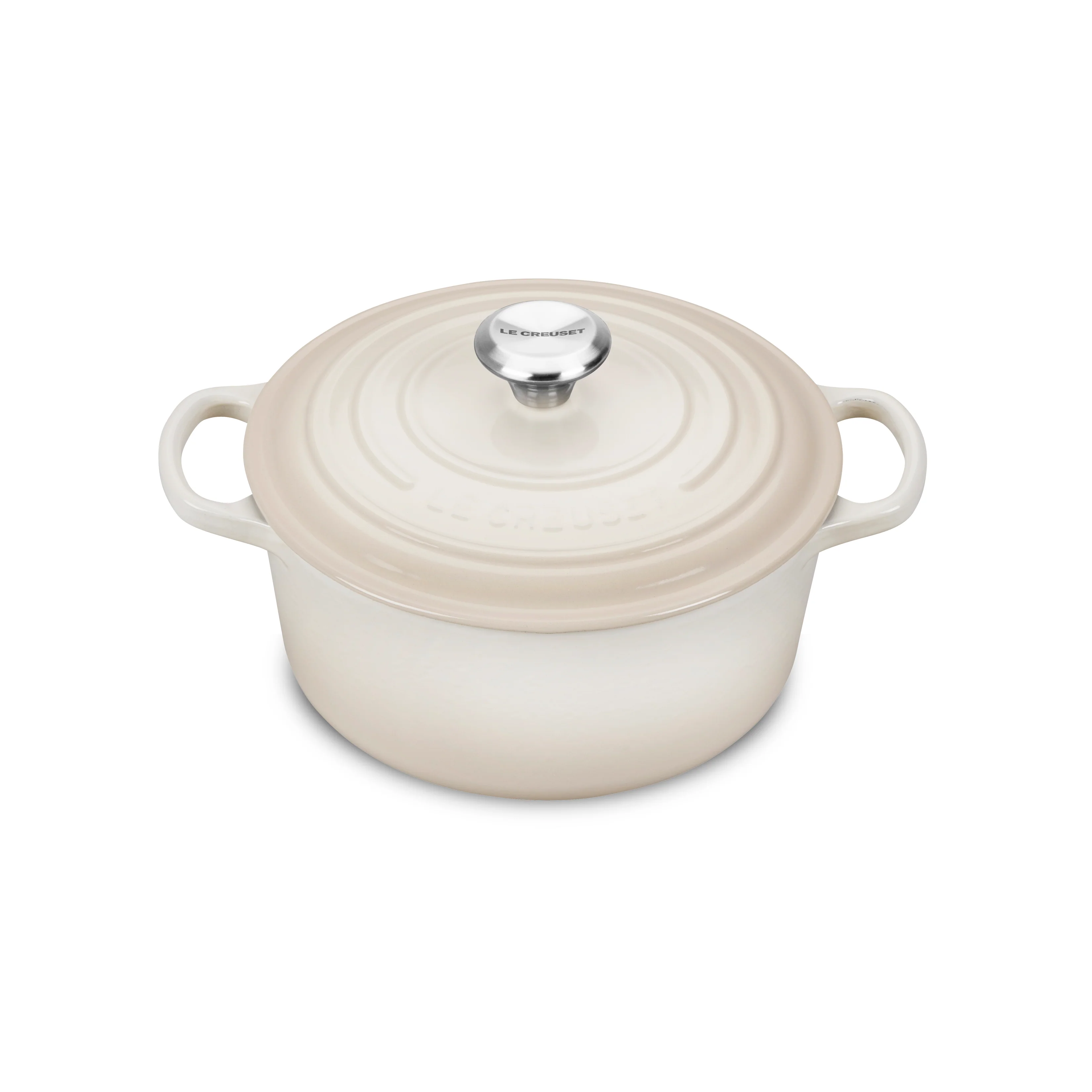 Le Creuset Signature – Forno Olandese Rotondo in Ghisa Smaltata da 3,5 qt, colore Meringue