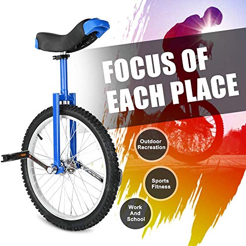 16/18/20/24"Ruota da Allenamento Monociclo Regolabile in Altezza con Pneumatici da Montagna Antiscivolo Esercizio in Bicicletta, con Supporto per Monociclo, Monociclo con Ruote,Giallo,20inch : Sport e tempo libero