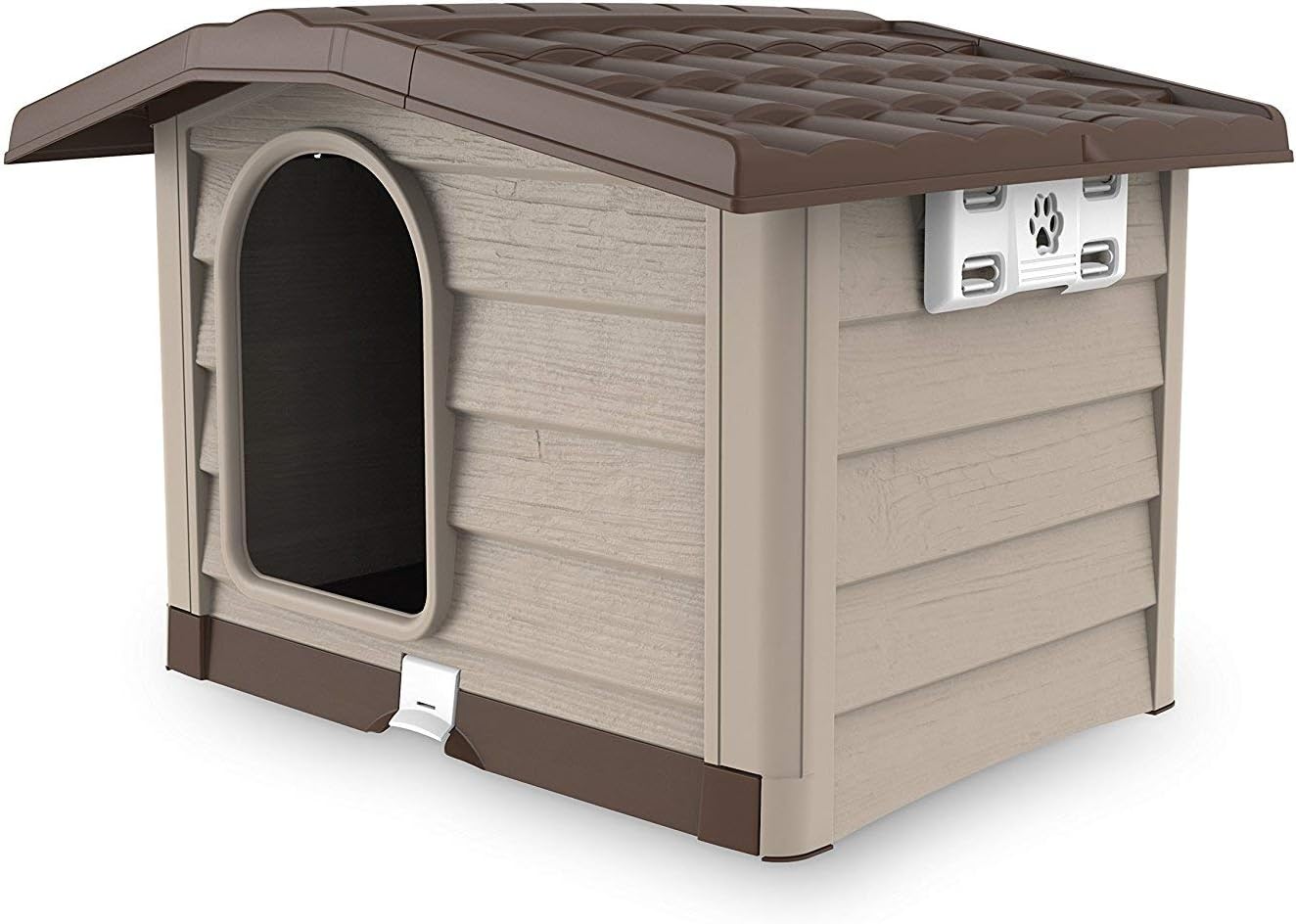 Bama Dog Kennel Resin Bungalow Medium Brown Beige Size 89 x 75 x 62 cm