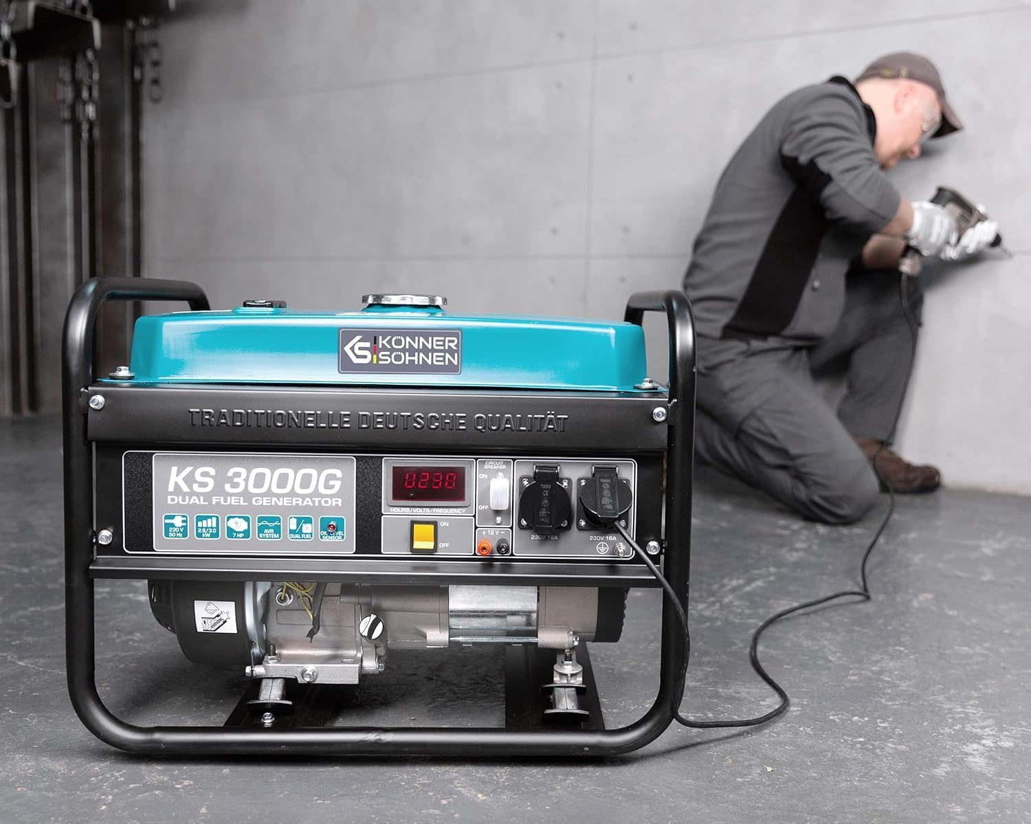 KS 10000E G Dual Fuel Series Petrol and Gas Hybrid Generator Maximum Power 8000W, 1x16A, 1х32 (230V), 12V, Automatic Voltage Regulator (AVR), Overload Protection and Short Circuit Protection …