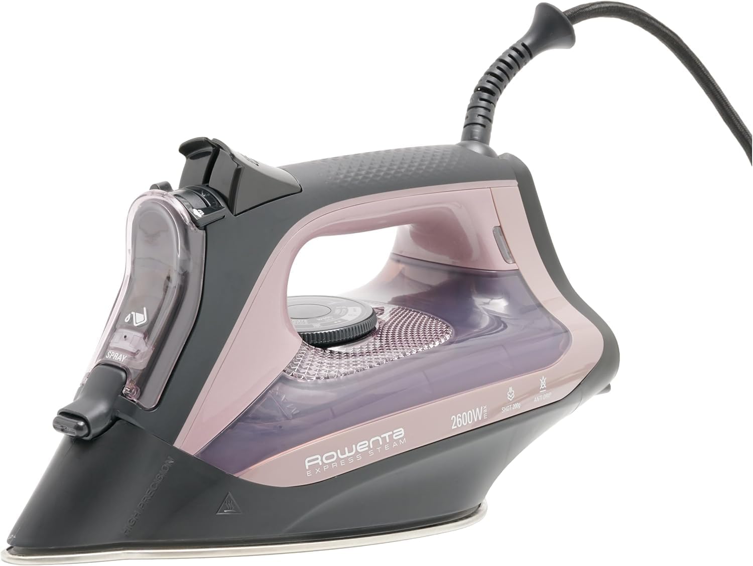 Rowenta DW4345 Express Steam Steam Iron, 2600W, 250 ml, Steam Blow 200 g/min, Stainless Steel Plate, Anti-Limescale System, Ergonomic Handle, Drip Protection, Eco Mode