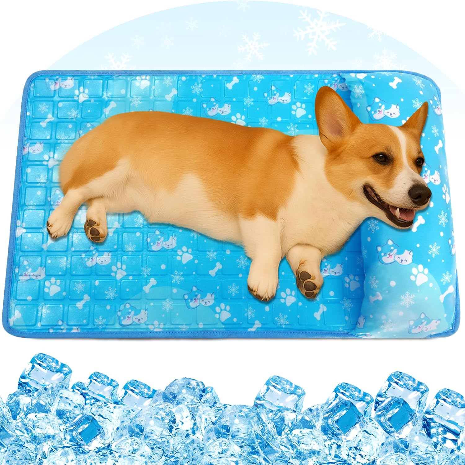 Aisuowa Tappetino Refrigerante Cane e Gatto, 2025 Cuscino Rinfrescante con Gel Solido Atossico per Cani e Gatti, Rinfrescante, Durevole, per Animali di Piccola, Media e Grande Taglia-L(55×80cm)