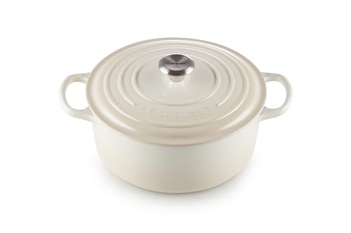 Le Creuset Cocotte rotonda Evolution in ghisa vetrificata con Coperchio, diameter 26 cm, Meringue, 21177267164430 : Amazon.it: Casa e cucina